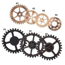 Pack 2 Retro Wooden Circle Gear Home Bar Wall Hanging Art Craft