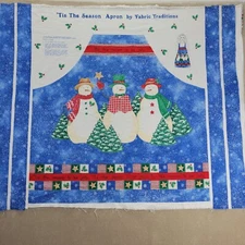   ’Tis The Season Snowman Cotton Apron Panel Cut & Sew Pattern 1997 Vintage