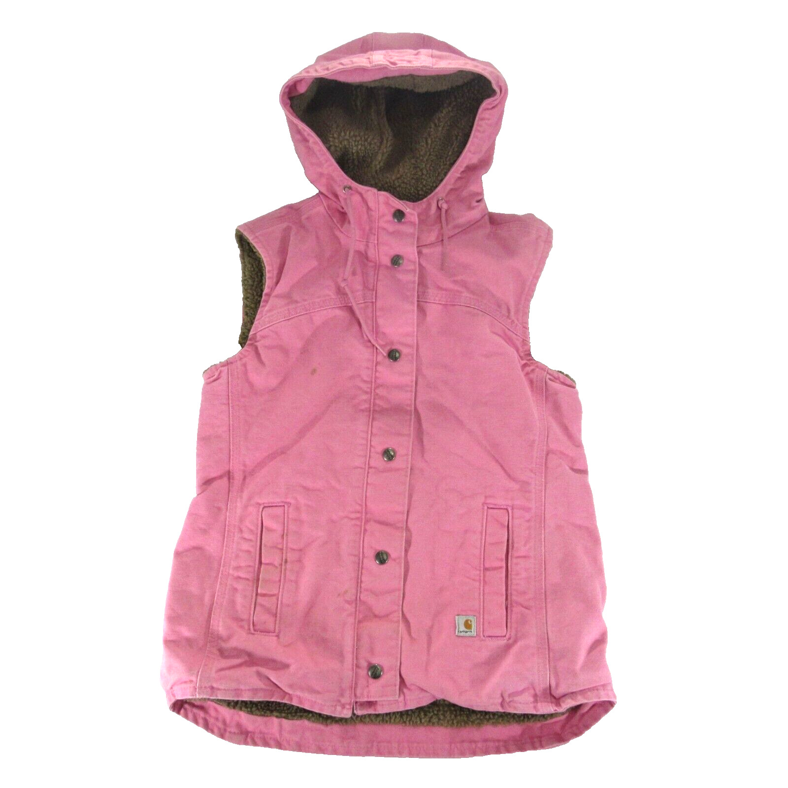 Carhartt Hooded Vest Women's Size S 4/6 Sherpa Fl… - image 1