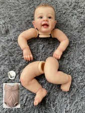 24'' Reborn Baby Doll Kit Soft Body Smile Cloth Already Painted Hair DIY New Toy