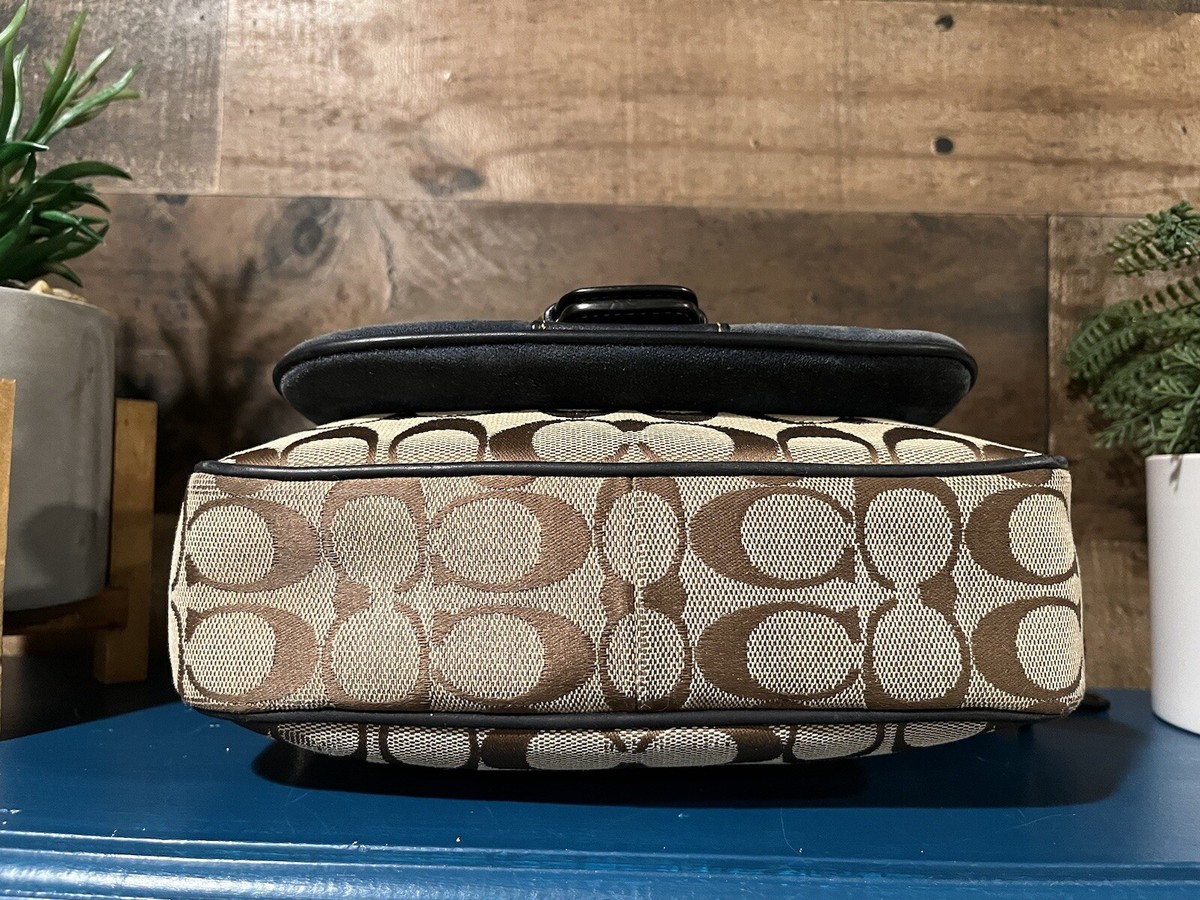 Coach Y2K Navy Suede C Logo Bag Tan | eBay