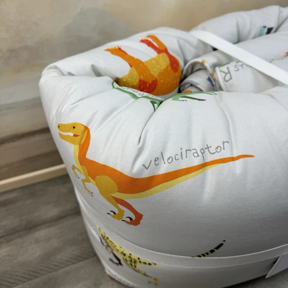 Pottery Barn Kids Finn Dino Dinosaur Quilt Comforter Twin Multicolor NWT Read - Image 2 of 4