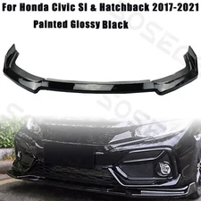 For Civic Si & FK7 Hatchback 2017-2021 Type-R Style Gloss Black Front Bumper Lip