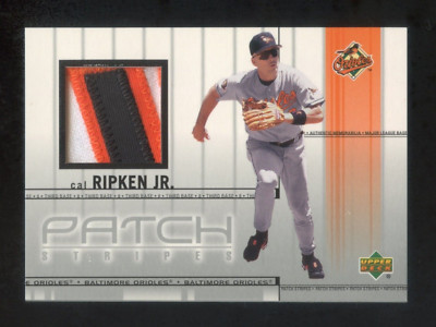 2001 UD CAL RIPKEN JR GAME WORN PATCH LOGO 3 COLOR 1 IN 2500   HOF   SUPER RARE