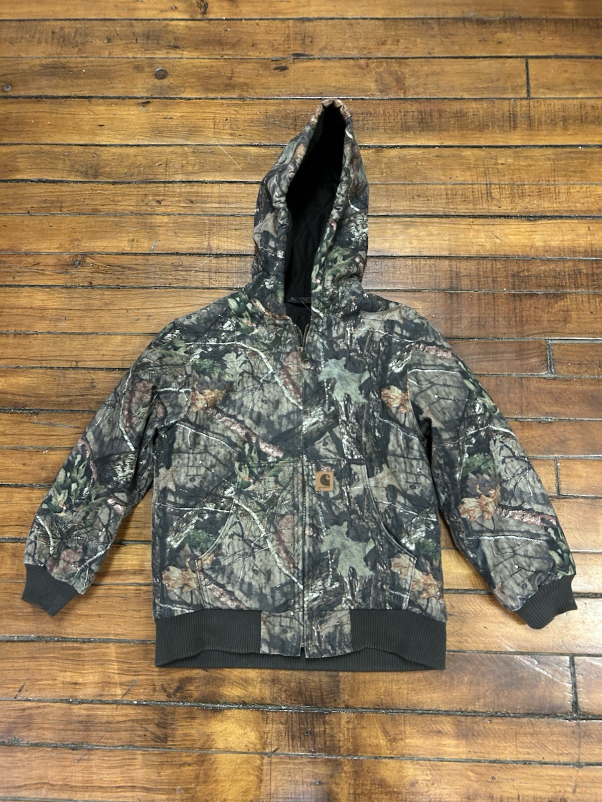 Carhartt Camouflage Hooded Jacket Mossy Oak Hunting Full Zip Youth