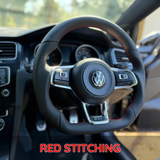 Leather Steering Wheel for VW Golf MK7 MK7.5 GTI R GTD Polo 2013-20 DSG AUTO RED