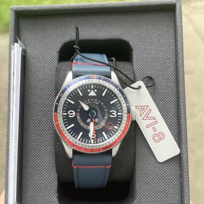 (SOLD OUT) AVI-8 Flyboy Airmaster Automatic GMT Watch Cockpit Blue AV-4128-04