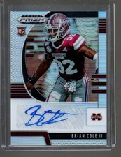 2020 Prizm Draft Picks Brian Cole II RC #254 Silver Prizm Rookie Auto