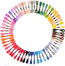 60 Color Skeins Rainbow Color Embroidery Floss  Cross Stitch Threads, Bracelet Ya