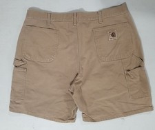 VTG Y2K CARHARTT B25 SDL Carpenter Duck Canvas LEATHER PATCH Shorts Sz. 40x8