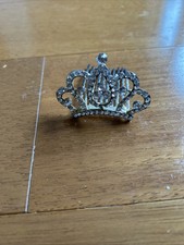 Vintage Rhinestone Tiara  Hair Comb  Silver Tone  2-1/2  