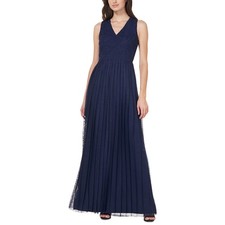 JS Collections Blue Evening Gown Lace and Chiffon A-Line Formal Dress Size 10