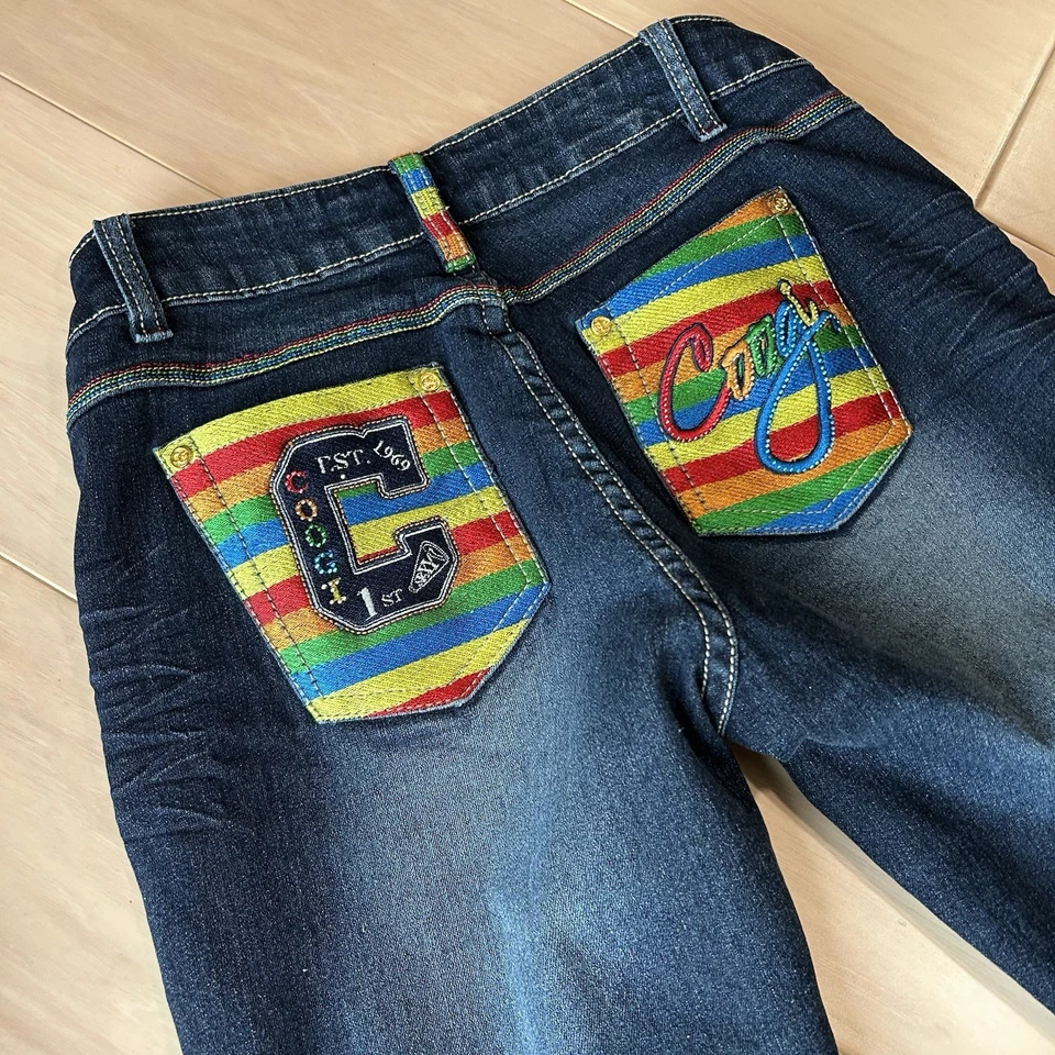 Coogi Rainbow Embroidered Denim Blue Jean Women’s 7/8 - Image 2 of 4