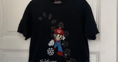 Bape Baby Milo x Nintendo T-Shirt Gr. S Schwarz Vintage Y2K A Bathing Ape