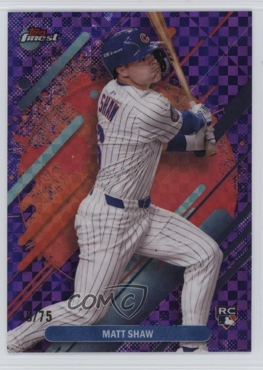 2025 Topps Finest Rare Purple Checkerboard Refractor 48/75 Matt Shaw #265 6m7