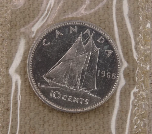 1965 Canada Proof Like Silver Dime .800 Fine Canadian 10C Ten Cents Elizabeth II