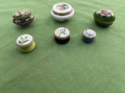 6 x kleine Schmuckschatullen - Coalport Ming Rose, Limoges & Deko Porzellan