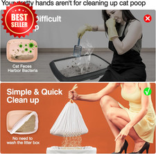 14 Count Sifting Litter Box Liners Drawstring Jumbo Cat Litter Bags US