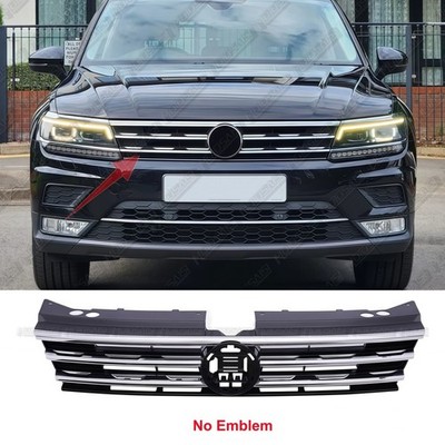 Chrome Front Upper Grille Grill For 2018-2021 VW Tiguan II MK2 (S SE SEL R-Line)