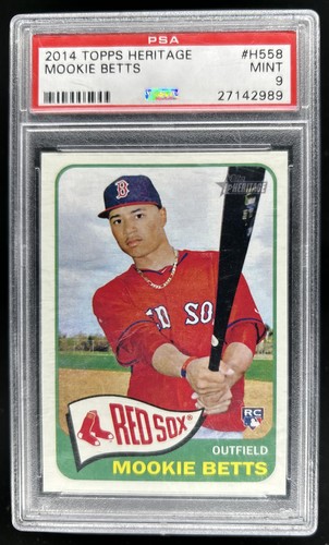 2014 Topps Heritage Mookie Betts Rookie RC #H558 Red Sox PSA 9