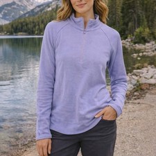 Union Wool Sweater Womens L Large Purple 1/4 Zip Long Sleeve New Zealand