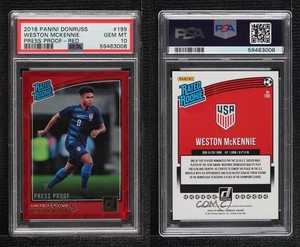 2018 Donruss Rated Press Proof Red Weston McKennie #199 PSA 10 GEM MT Rookie RC