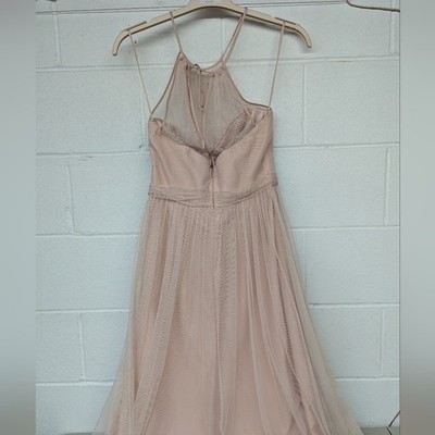 amsale tulle bridesmaid dresses New 6 Amsale Chiffon Aliki Bridesmaid dress dusty pink long tulle solid  wedding