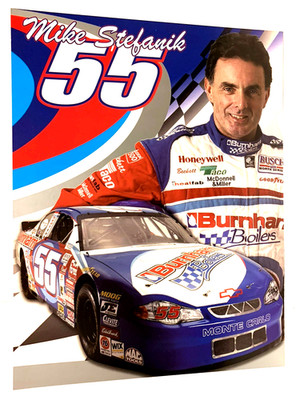 2003 HOFer MIKE STEFANIK #55 BURNHAM CHEVY NASCAR BUSCH NORTH SERIES POSTCARD