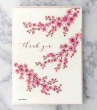 Papyrus Cherry   Blossom Thank You Card. Blank Inside