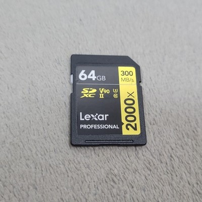 Lexar Professional 2000x 64GB SDXC High Speed Class 10 300MB/s Card