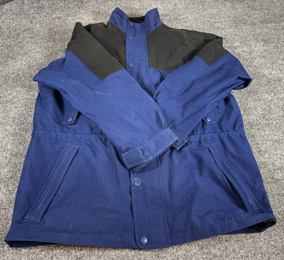 Vintage Eddie Bauer Polartec Men's Jacket Size Large Blue Lined Winter Jacket