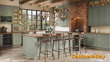 Haven Sage Green - Recessed - RTA Kitchen Cabinets Only - 10FT Set