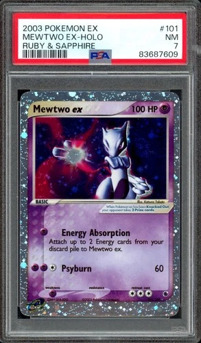 PSA 7 Mewtwo ex 101/109 Ruby Sapphire E Series 2003 Holo Pokemon Near Mint