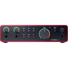Focusrite Scarlett 2i2 4th Gen USB Audio Interface w/Buhne XLR10 10 Ft Mic Cable