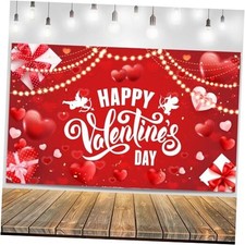 Valentines Day Banner Backdrop, 71x43inch Happy Valentines Day Decorations,