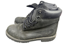 Timberland Premium 6" Waterproof Boots Black Nubuck Youth Size 5.5Y Boys 12907