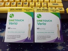 120 ONE TOUCH VERIO TEST STRIPS, 2 X 60, EXP 1-31-27, GOOD SEALED BOXES
