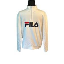 Fila Pullover Jacket Womens Small White Quarter Zip