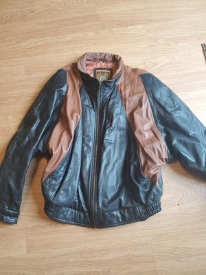 Rare Xlarge Mens Black/brown I.o.u Leather Jacket