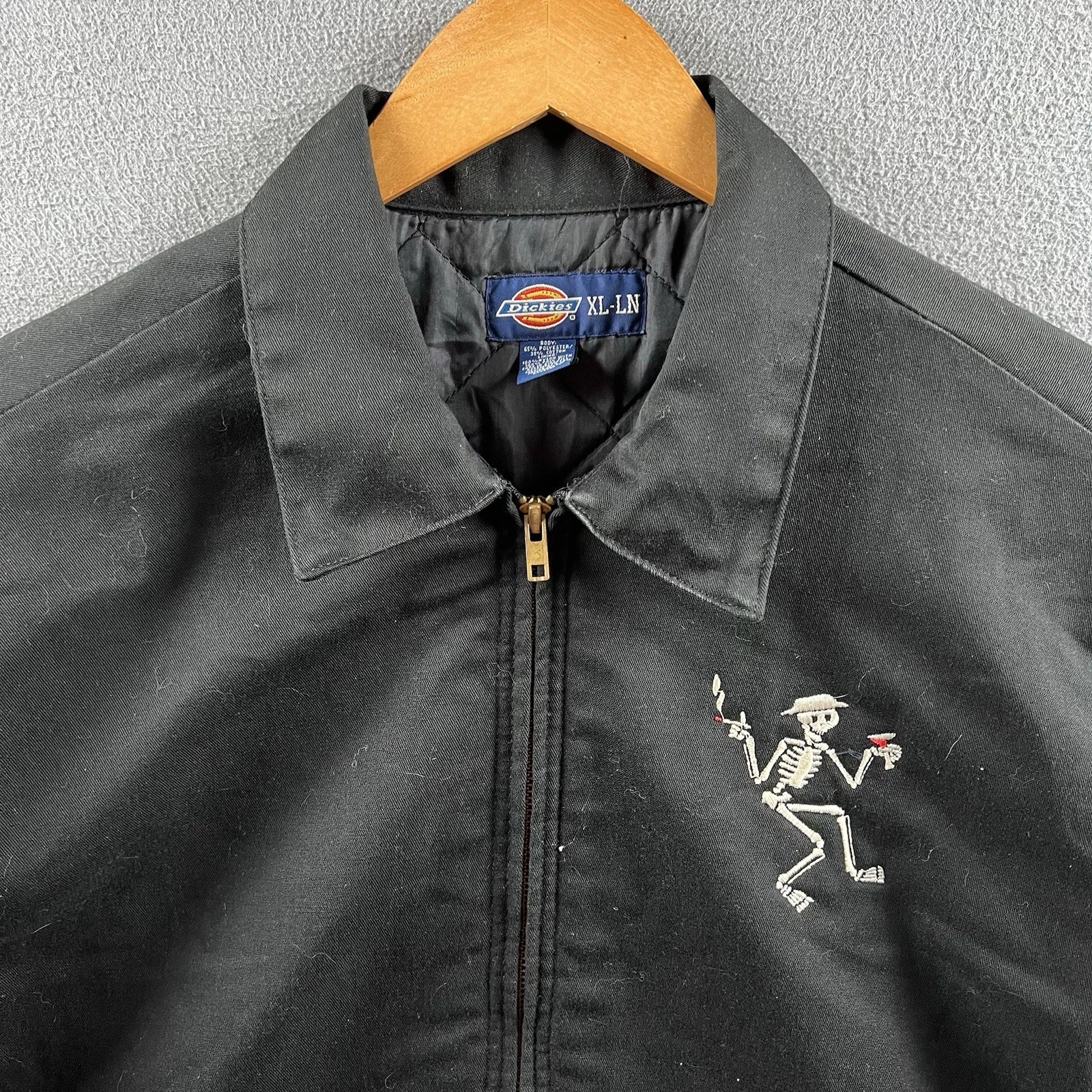 Vintage Dickies Social Distortion Jacket Mens XL Black Lined Skully 90s Workwear image 4