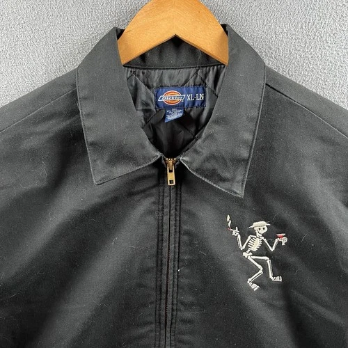 Vintage Dickies Social Distortion Jacket Mens XL Black Lined Skully 90s Workwear image 4