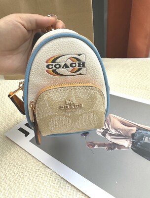 Coach Mini Backpack Keychain Bag Charm Signature C | eBay