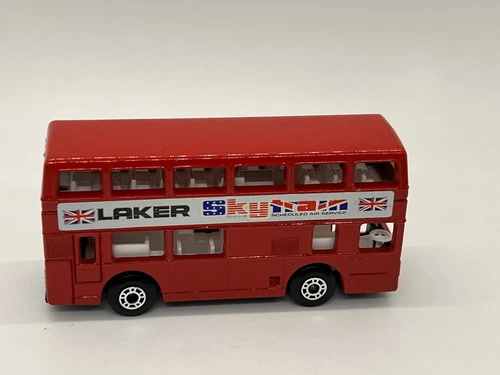 MATCHBOX LESNEY MB17 RED LONDON BUS “LAKER SKYTRAIN” NM