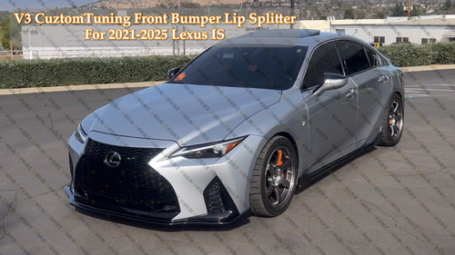 For 21-25 Lexus IS300 IS350 V3 CTM Design Glossy Black Front Bumper Lip Splitter - Video 1 of 1