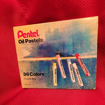 vtg PENTEL OIL PASTELS 36 Count colors regular full size artist drawing poster