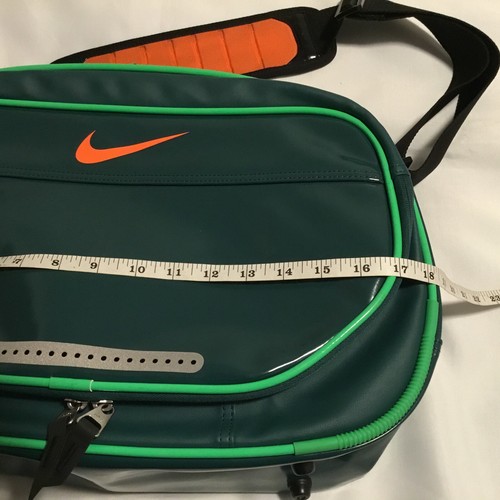 Nike Green Messenger Bag, Pleather Shoulder bag, laptop bag, One-Of-A-Kind DEMO - Picture 11 of 13