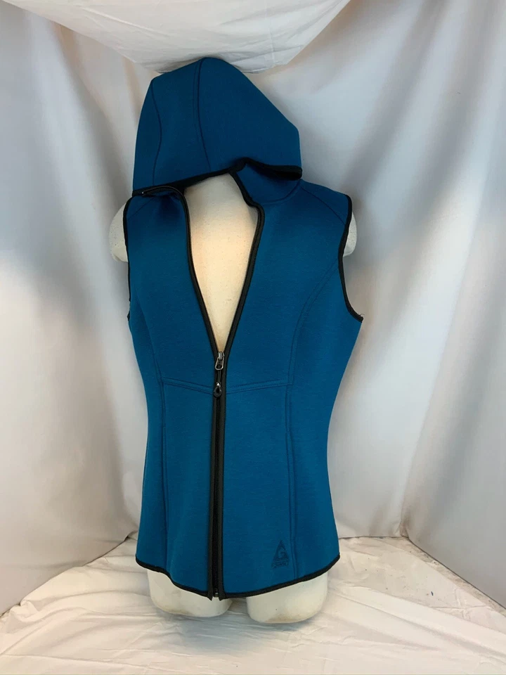 Gerry толстовка с капюшоном жилет куртка S женщин Aqua синий поли вискоза молнии новый без ЯРЛЫКОВ YGI C0-557 - Изображение 2 из 4