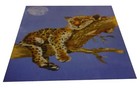 125cm x 160cm LEOPARD THROW SOFT LIGHTWEIGHT BRANCH CHEETAH BLUE WHITE MOON