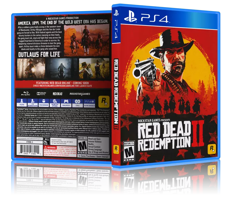 Red Dead Redemption II - Replacement PS4 Cover and Case. NO GAME!!