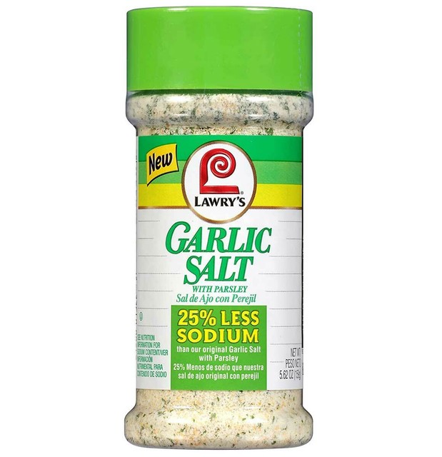 LAWRY'S 25 Less Sodium Garlic Salt With Parsley 5.62 Oz for sale online